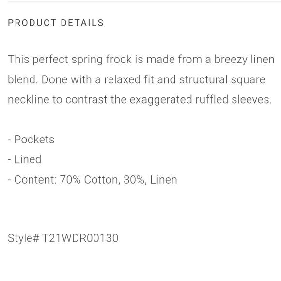 O.P.T. NEW Babydoll Aria Mocha Cotton LINEN Ruffled Sleeveless  Mini Dress S - Picture 14 of 16